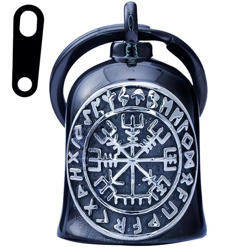 Viking Motorcycle Bell - Angel Bell for Men & Women, Motorcycle Accessories (Black Silver)