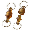 WANERSEN 2pcs Quick Release EDC Keychain, Secure and Stylish Pull Key Ring Apart Detachable Keychain, Amber PEI Resin