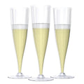 Mindful Design - 24 Pack Disposable Clear Champagne Flutes for Parties, Weddings, Mimosa Bars - Plastic Toasting Glasses With Mimosa Glasses