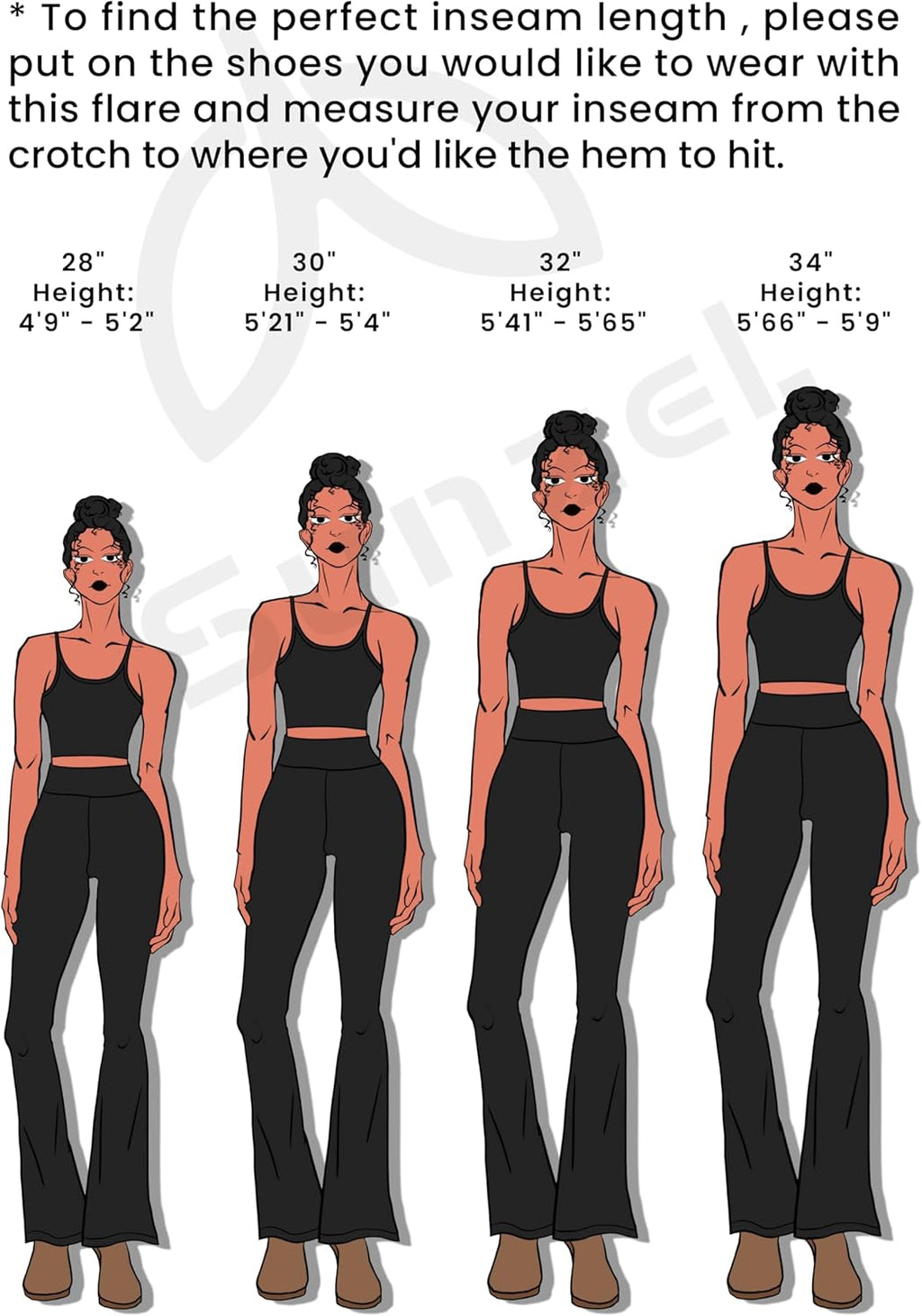Sunzel Mini Flare Leggings - High Waist Yoga Pants with Tummy Control | Casual Bootcut Style for Women