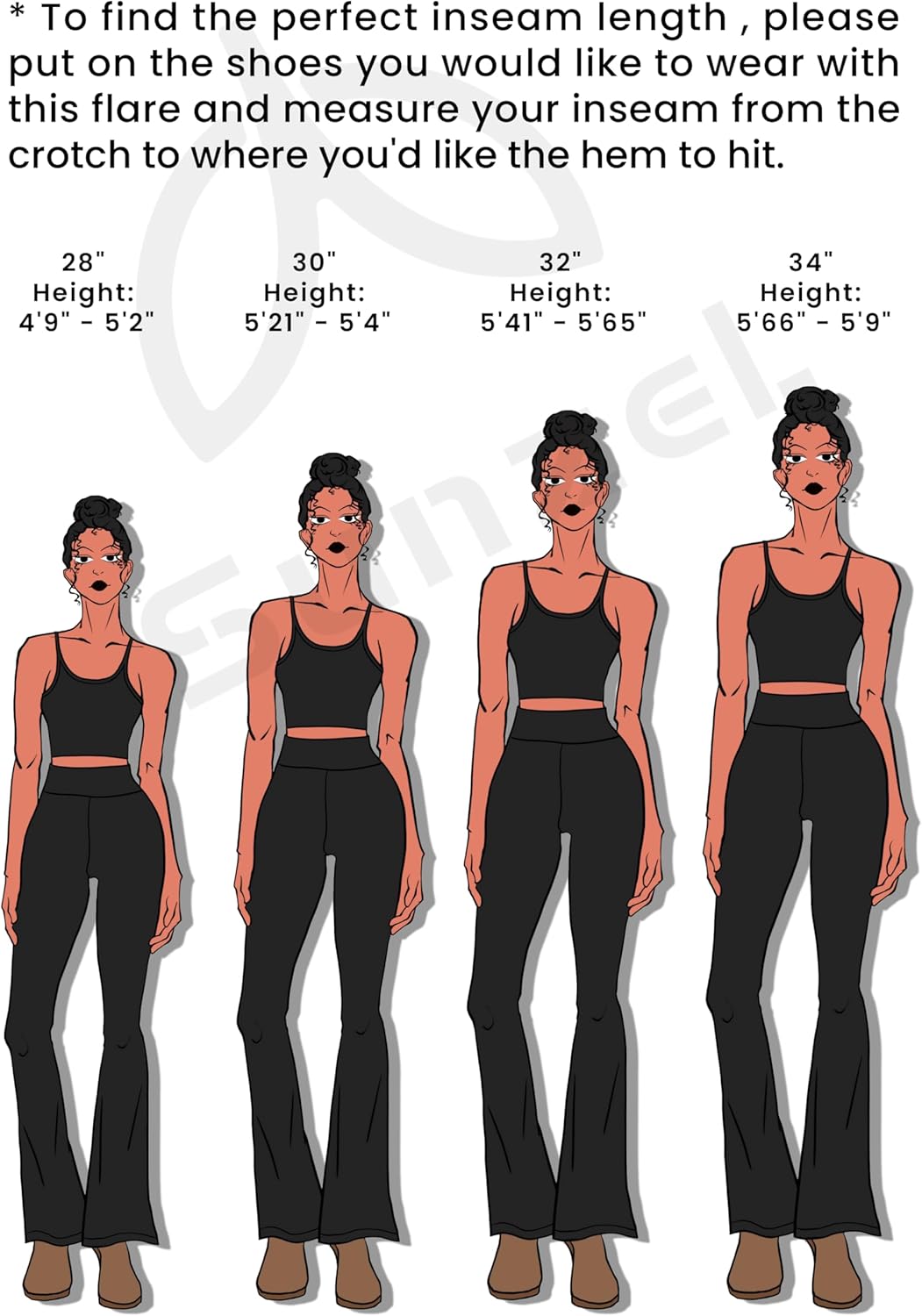 Sunzel Mini Flare Leggings - High Waist Yoga Pants with Tummy Control | Casual Bootcut Style for Women
