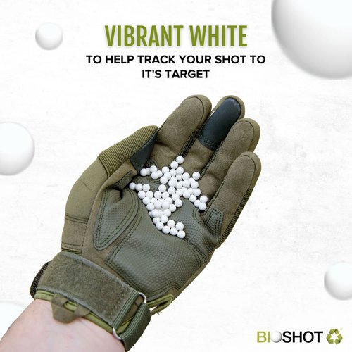 Bioshot Biodegradable Airsoft BBS - .43g Super Slick Polish - Seamless Sniper Weight Competition Match Grade for All 6mm Airsoft Guns and Accessories (2500 Rounds, White)