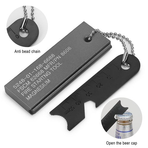 SEYIIRE Magnesium Fire Starter, Waterproof Flint Matches Ferro Fire Steel for Camping Hiking Hunting, Outdoor Survival fire Striker Kit (4 Pack)