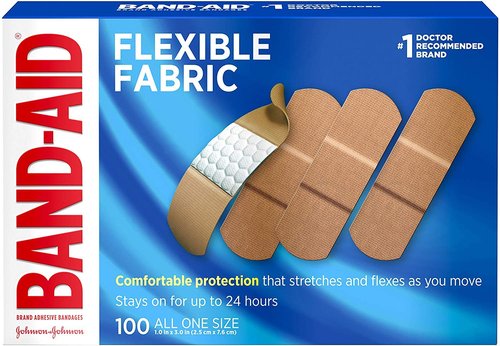 Johnson & Johnson Band-Aid Woven Adhesive Bandages - 1" x 3", Tan | Box of 100