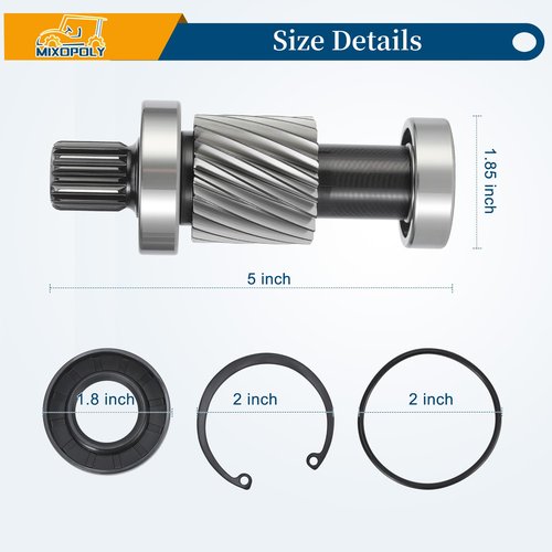 Mixopoly 19 Splines/21 Tooth Golf Cart Input Shaft Kit Replacement for EZGO Marathon 1988-1994 & TXT & Medalist 1994-up Electric Models Replace OEM # 26926-G01, 28095-G01, 612556,26926G01, 28095G01