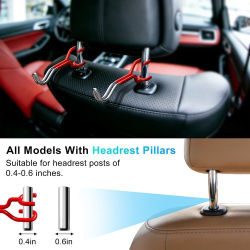 Cityeagle 2-Pack Hard Hat Holder for Truck: Heavy Duty Bow Buddy - Universal Bow Carrier for SUV, Jeep Or Sedans, Headrest Hooks, Seat Back Organizer for Bags, Hard Hats & Archery Equipment