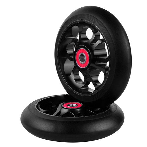 2Pcs 110mm Pro Scooter Wheels with Abec 9 Bearings Fit for MGP/Razor/Lucky Envy/Vokul Pro Scooters Replacement Wheels (Black)