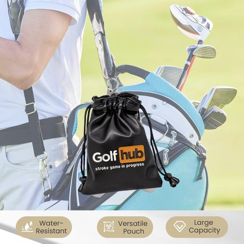 Funny Golf Valuables Pouch,Golf Pouch Bag with Drawstrings Tee Bag for Men Women - Hub
