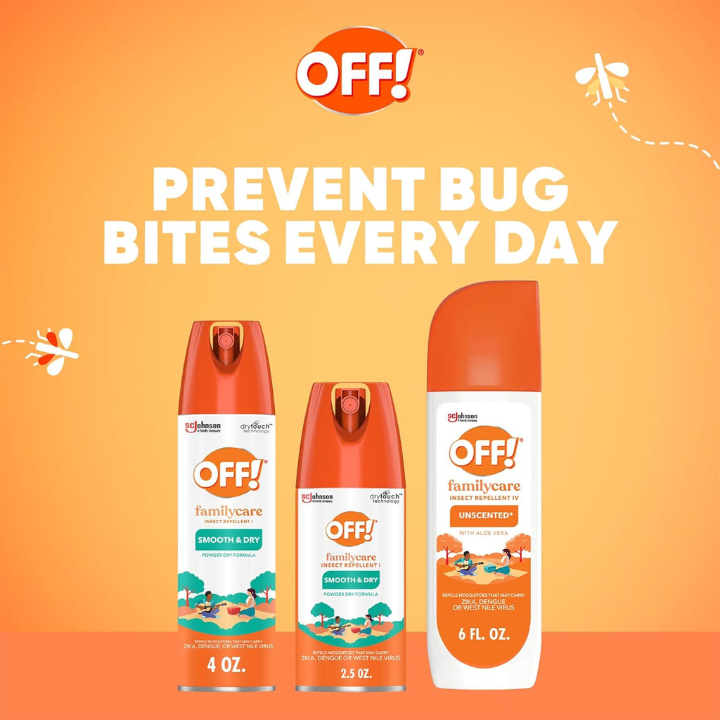 Off! Family Care Mosquito & Tick Repellent - Smooth & Dry Bug Spray, Travel Size 2.5 oz.