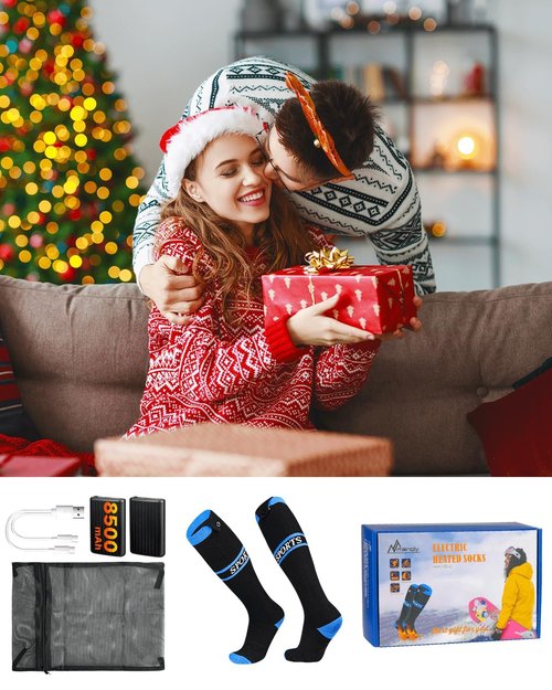 Heated Socks, 8500mAh*2 APP Control Electric Heated Socks for Men Women, Rechargeable Battery Powered Socks, Foot Warmer for Winter Hunting Ski Hiking Camping Outdoor