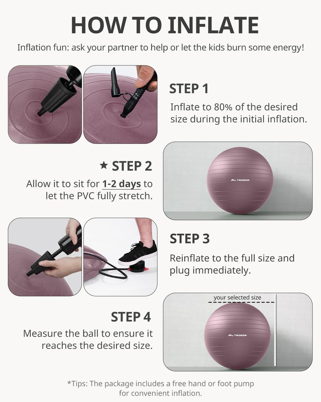 Trideer Exercise Ball - Stability Ball for Yoga, Pilates & Core Training | Office Seating & Balance Chair