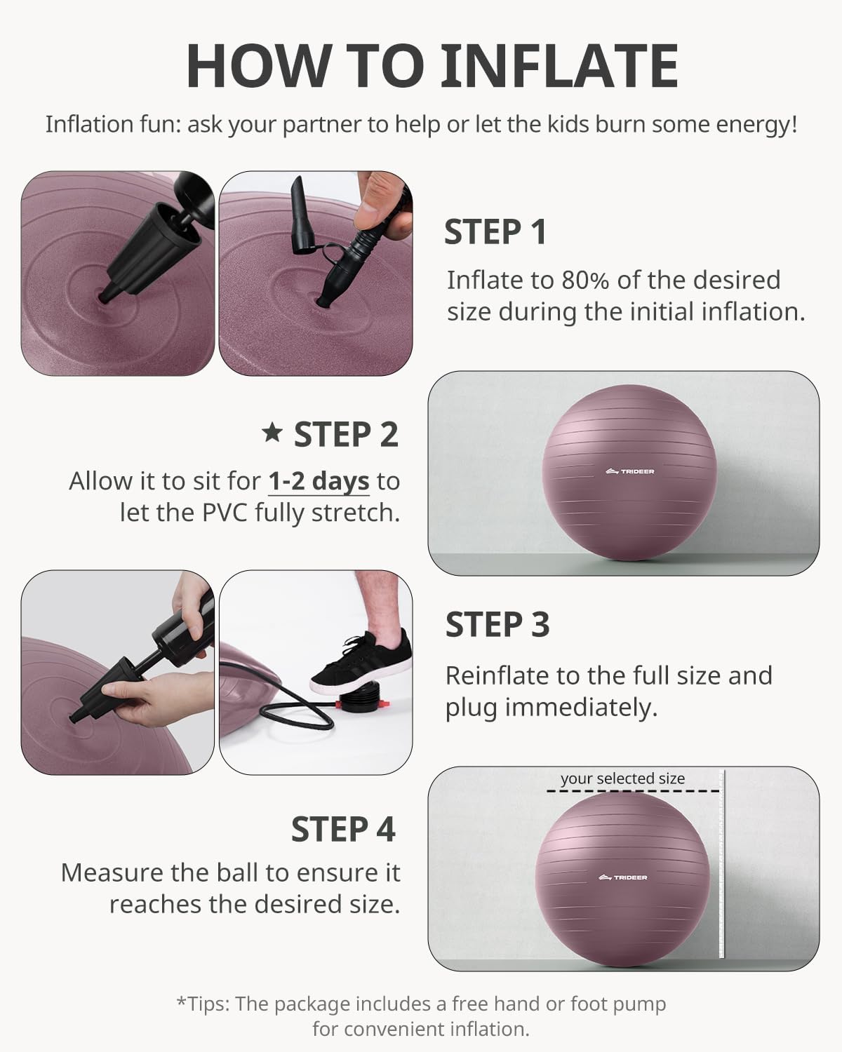 Trideer Exercise Ball - Stability Ball for Yoga, Pilates & Core Training | Office Seating & Balance Chair