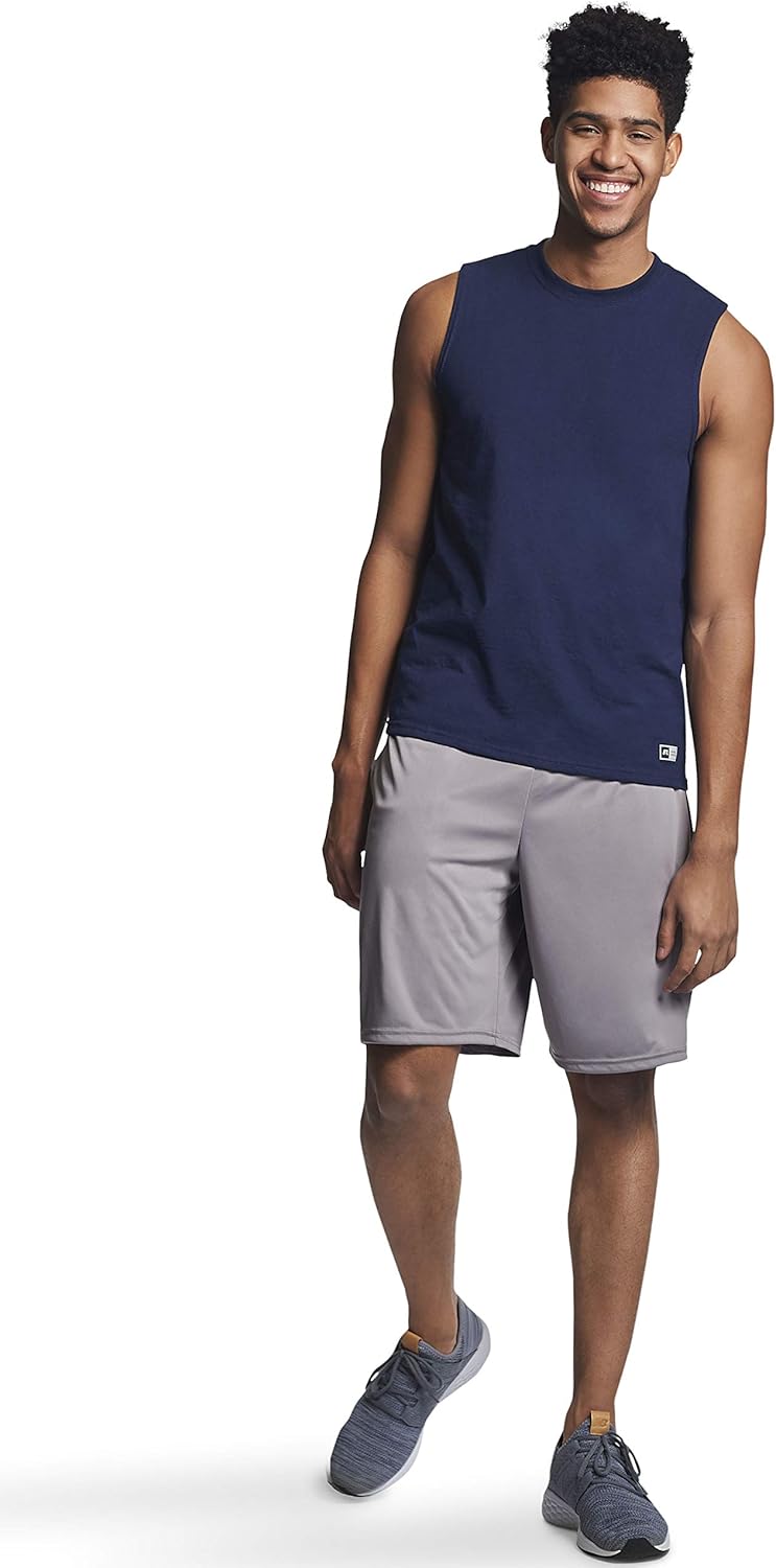 Russell Athletic Men's Dri-Power Muscle Shirt - Moisture Wicking & Odor Protection | UPF 30+, Sizes S-4X