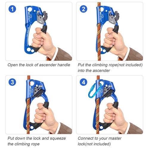 YIWENG Ascender, Outdoor Hand Ascender Climbing Ascender 8-13mm Vertical Rope Access Climbing Rescue Caving