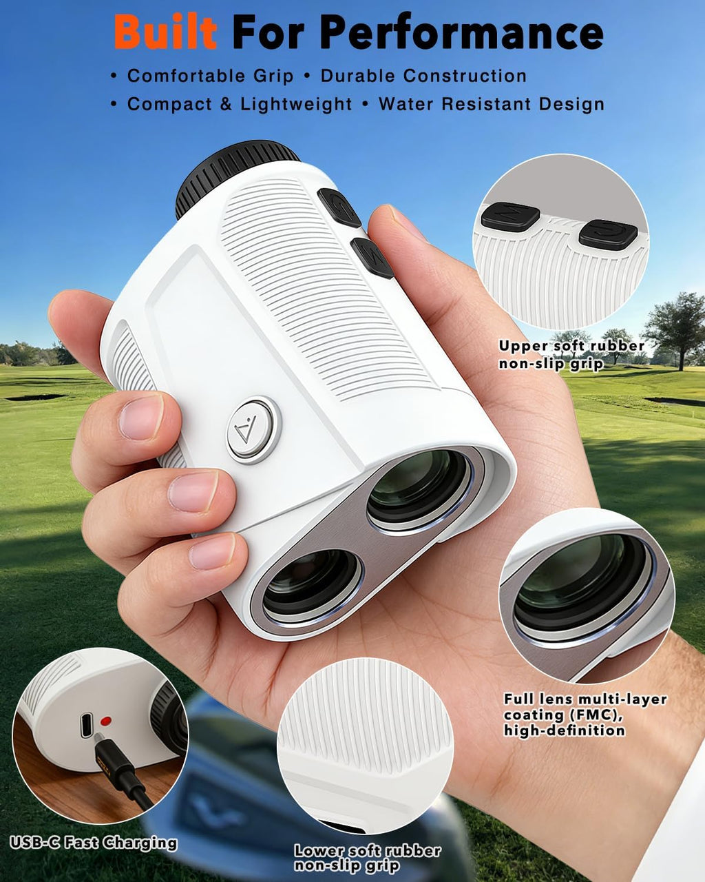 Skiennix Golf Rangefinder - 1500 Yards Laser Precision with Slope, 7X Magnification & Vibration Lock