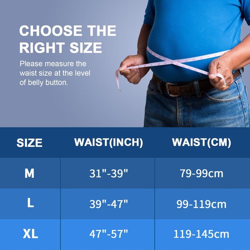 HONGJING Heated Back Brace Rechargeable for Lower Back Pain Relief, Heating Lumbar Support Belt with 7 Metal Stays, 3 Heat Levels for Men Women Herniated Disc, Scoliosis,Sciatica (M)