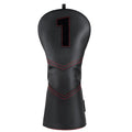 Craftsman Golf Club Cover Driver Head Cover Golf Headcover Premium Solid Black Leather Driver Headcovers for Golf Clubs