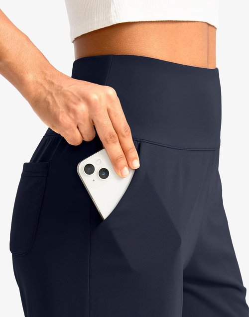 G Gradual Women's Bermuda Shorts - High Waisted 9" Knee Length with Pockets for Athletic Workouts