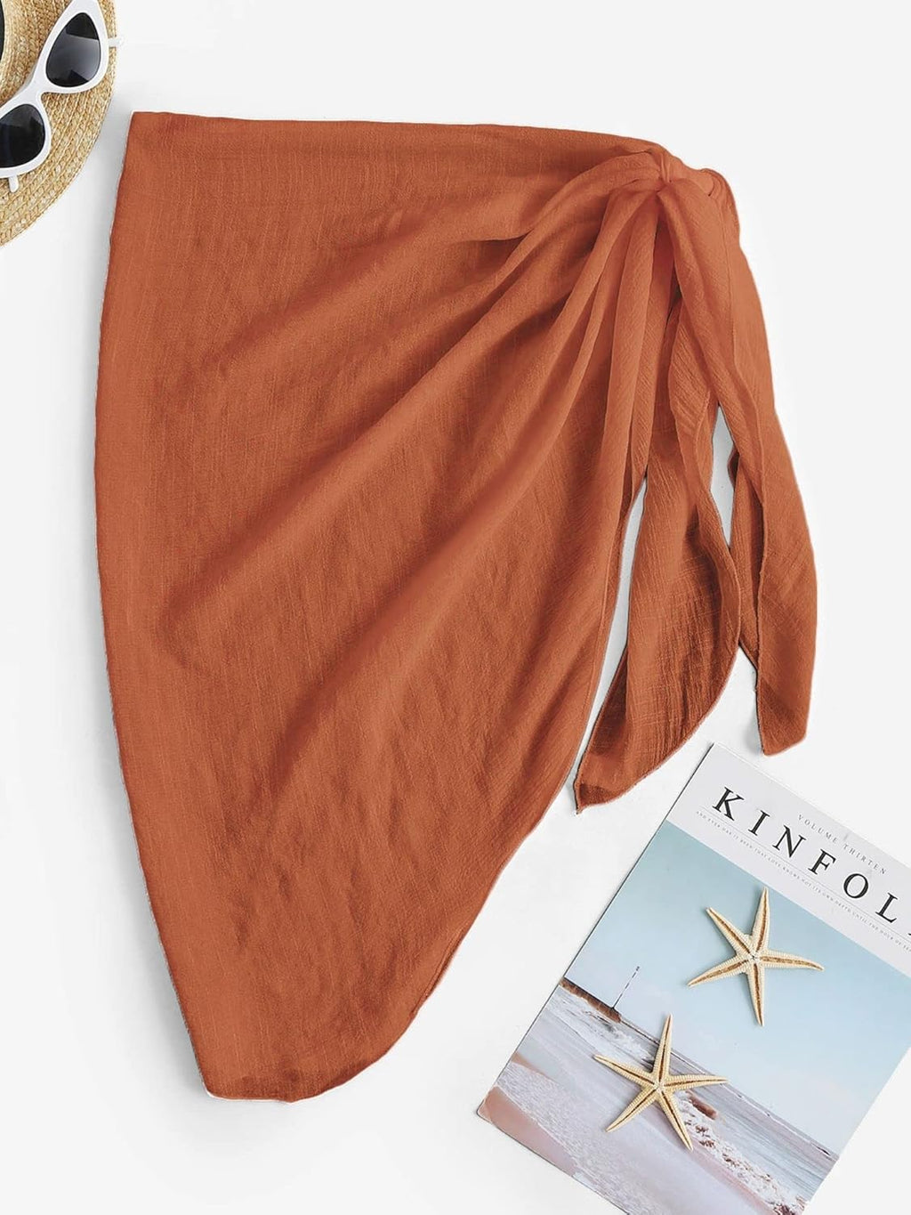 ZAFUL Women's Sheer Sarong Coverup - Lightweight Chiffon Beach Wrap for Swimwear