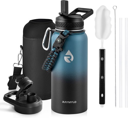 Insulated Water Bottle 32 oz - Triple Wall Vacuum Stainless Steel | Keeps Drinks Cold for 48 Hrs & Hot for 24 Hrs