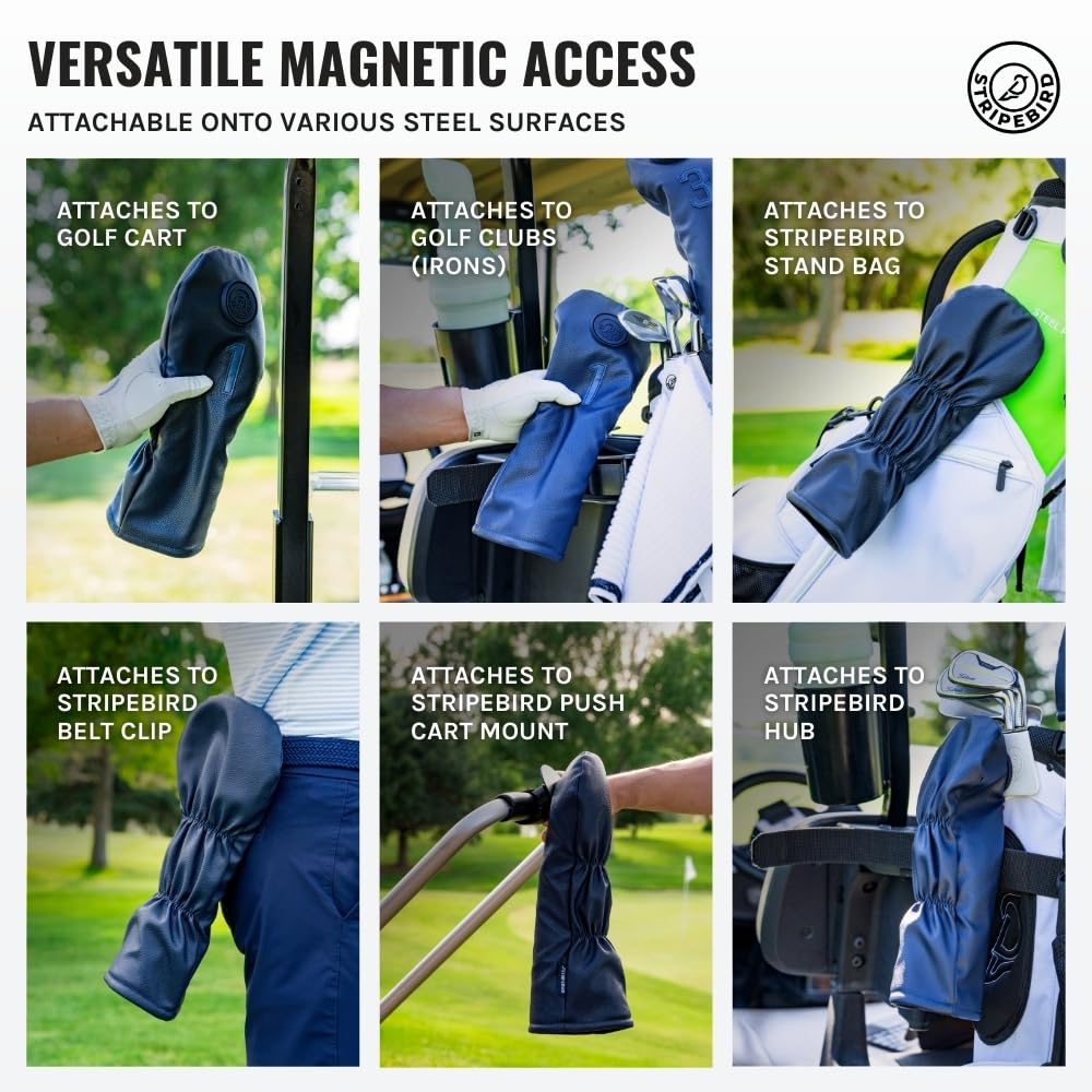 Stripebird Magnetic Golf Driver Head Cover - Ultra-Strength Neodymium, Magnetically Attached - Durable Golf Club Headcover - Lightweight Modern Design - Versatile Fit for All Major Brands - Blue