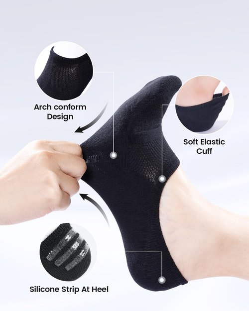 IDEGG No Show Socks - Low Cut Anti-Slip Athletic Liner Socks for Men & Women | Comfortable & Invisible