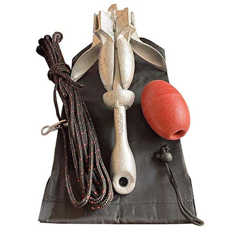 Kayak Anchor Kit 1.5kg (3.5 lb) Portable with Rope, Folding Anchor and Bag
