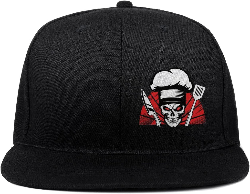 Snapback Hats for Men - Adjustable Black Flat Bill Baseball Cap | Stylish & Comfortable Fit
