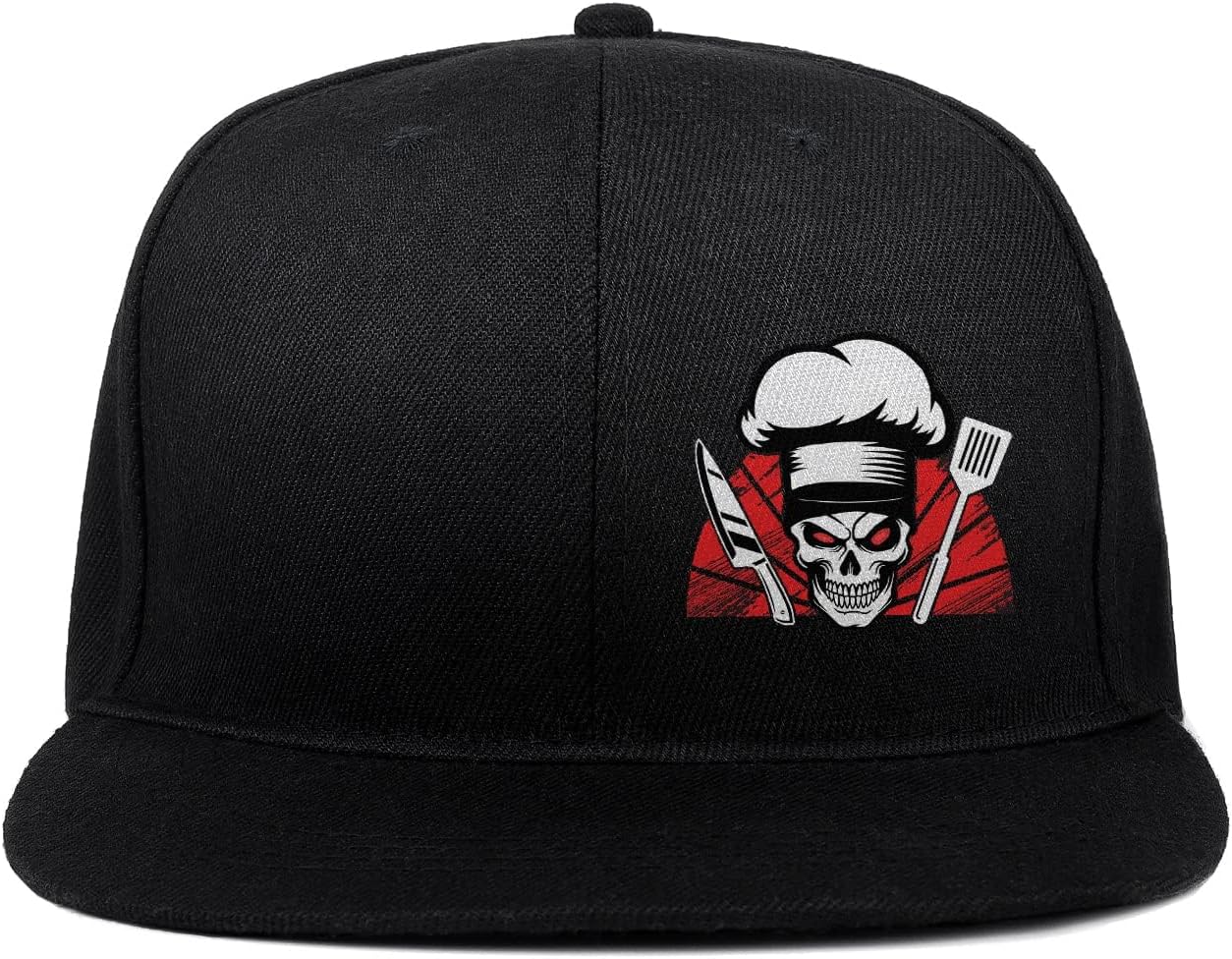 Snapback Hats for Men - Adjustable Black Flat Bill Baseball Cap | Stylish & Comfortable Fit