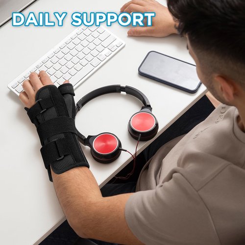 NEENCA Carpal Tunnel Wrist Brace with Thumb Support, Medical Grade Night Support Thumb Spica Splint for Arthritis, Tendonitis & De Quervain’s ((XL/XXL/XXXL, Left Hand))
