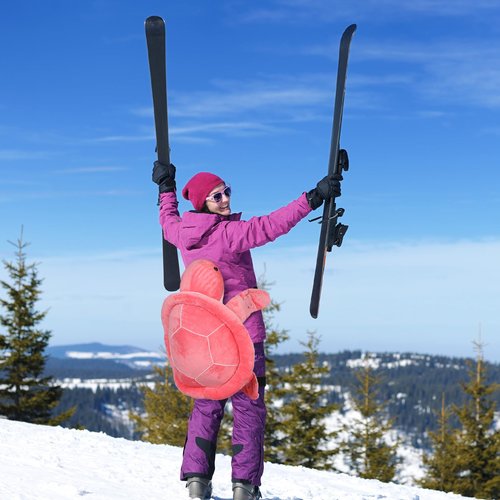 Hungdao Protective Gear Cute Turtle Butt Pads for Skating Tortoise Tailbone Protector Padded Turtle Snowboarding Pad 3D Hip Protectors for Adults Skiing Roller Protection(Pink)