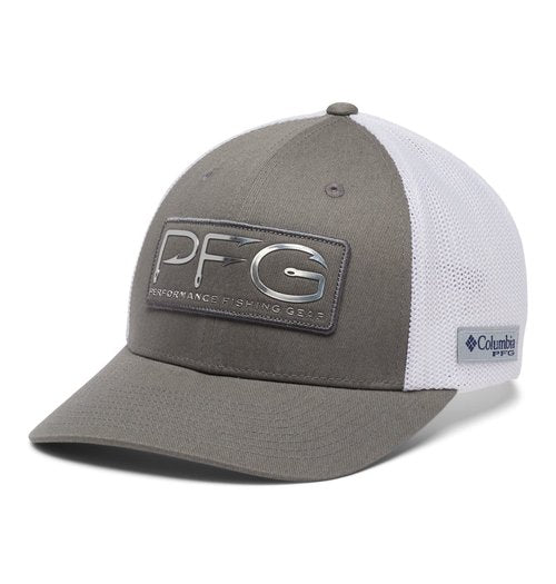 Columbia Unisex PFG Hooks Mesh Ball Cap-High Crown, Titanium/Silver, XX-Large