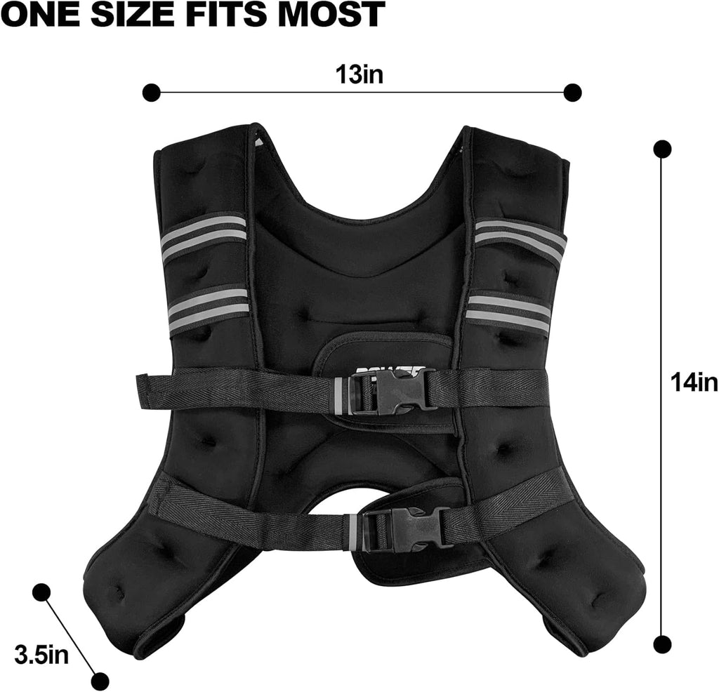 POWER GUIDANCE Weighted Vest - Adjustable & Reflective Workout Gear for Running, Jogging, Walking, & Strength Training