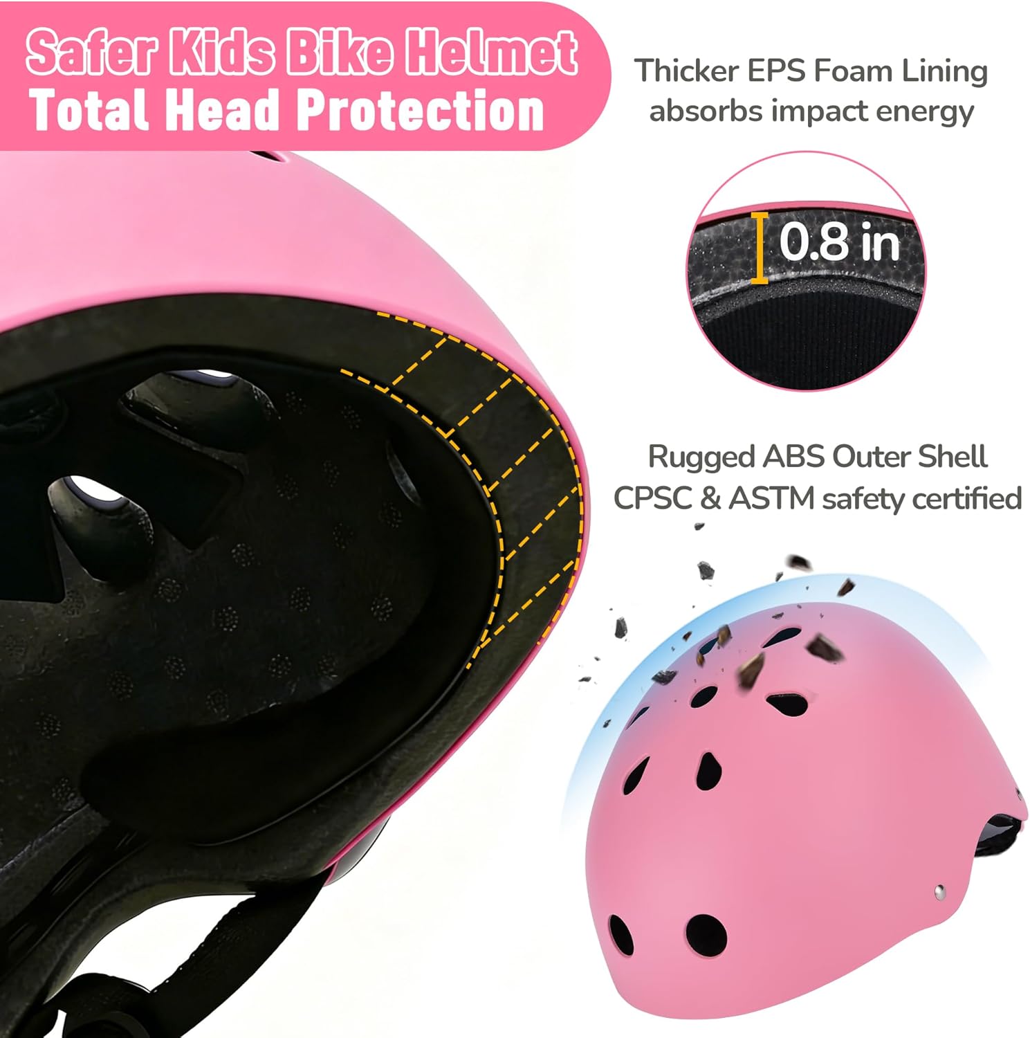 Skiennix Kids Bike Helmet - Adjustable Lightweight Safety for Ages 1-14 | Multi-Sport Use