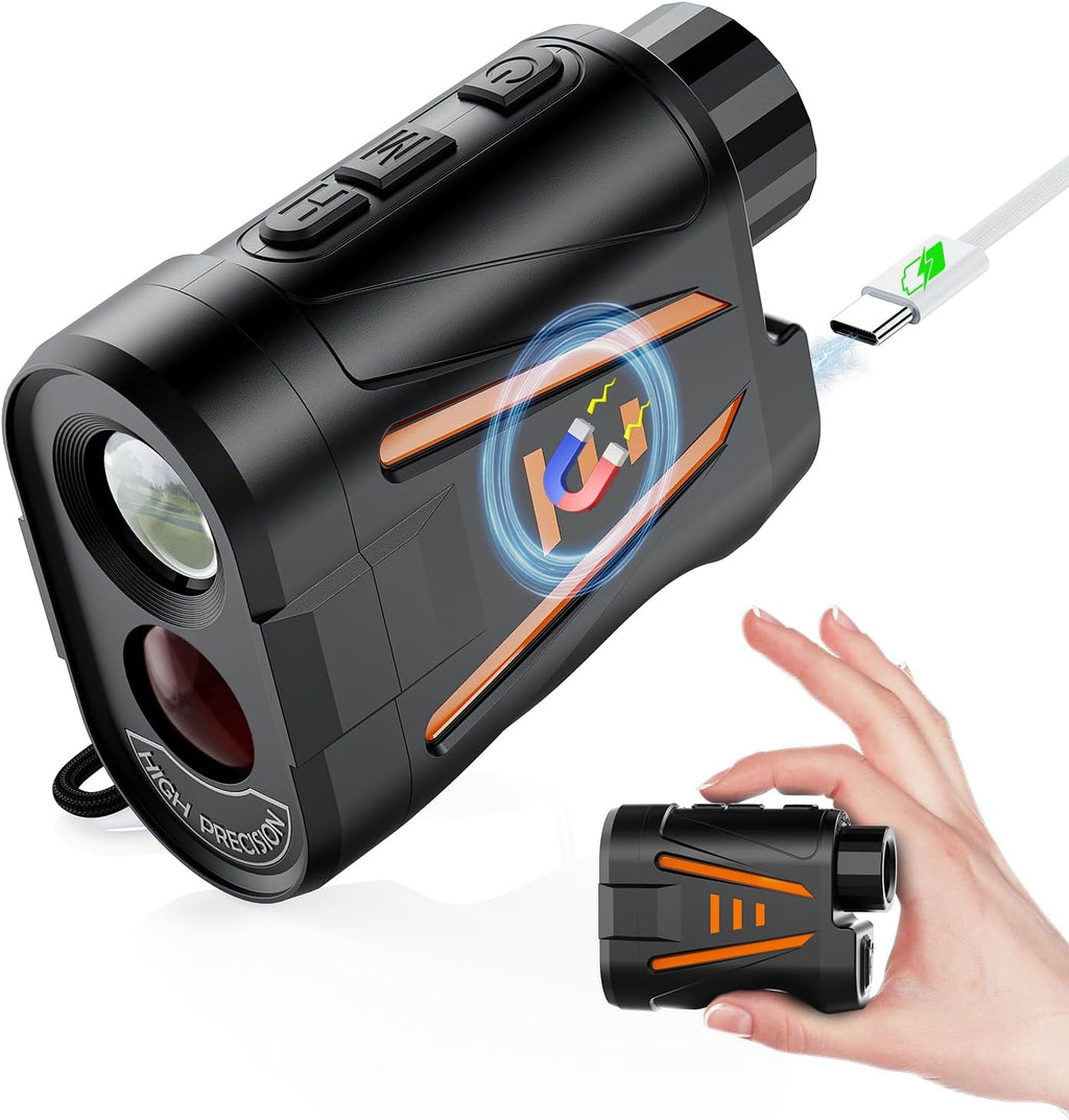 Skiennix Golf Laser Rangefinder - Slope Compensation & Flag Lock Vibration | 1900 Yards Range, 6X HD Magnification, Magnetic USB-C Rechargeable