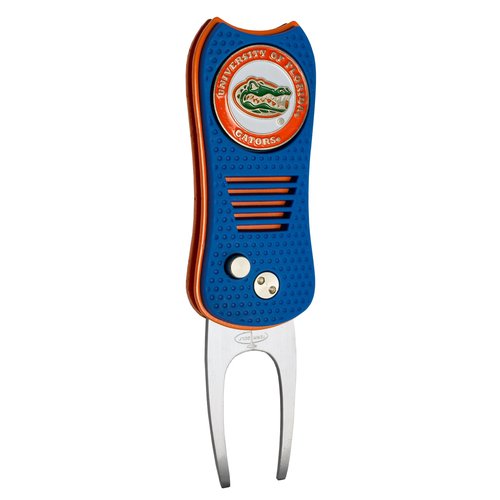 Team Golf NCAA Florida Gators Retractable Divot Tool with Double-Sided Magnetic Ball Marker, Features Patented Single Prong Design, Causes Less Damage to Greens