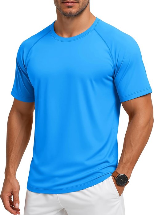 MAGCOMSEN Men's UPF 50+ Sun Protection Athletic T-Shirt - Quick Dry for Hiking & Running