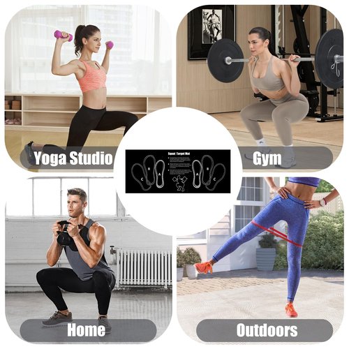 Squat Mat With Foot Position - Anti Slip Training Mat, Perfect for Leg and Abdominal Exercises. Squat Pads Can Activate Muscles and Prevent Sports Injuries,Lightweight and Portable.