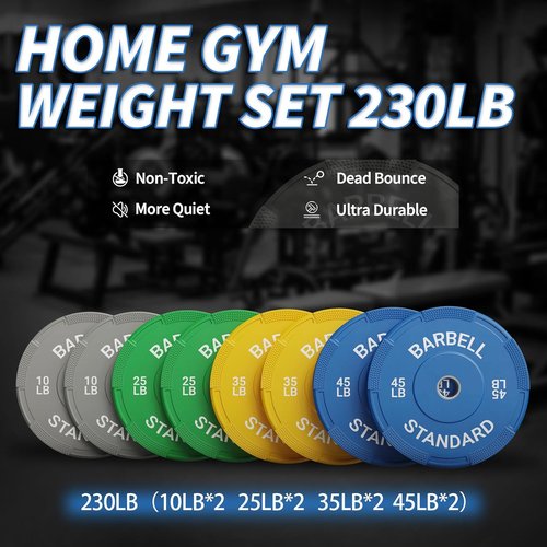 Mikolo Olympic Weight Plates - Enhanced Grip Bumper Plates for Strength Training | 2 Inch Size