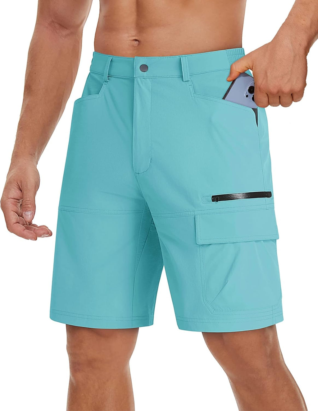 TACVASEN Men's Quick-Dry Cargo Shorts - Water-Resistant Casual Hiking & Golf Shorts
