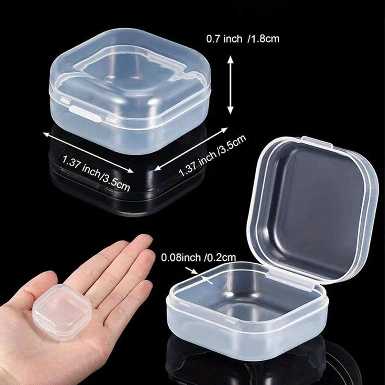 Skiennix 30Pcs Small Transparent Jewelry Storage Cases - Travel Organizer for Necklaces, Bracelets & Rings