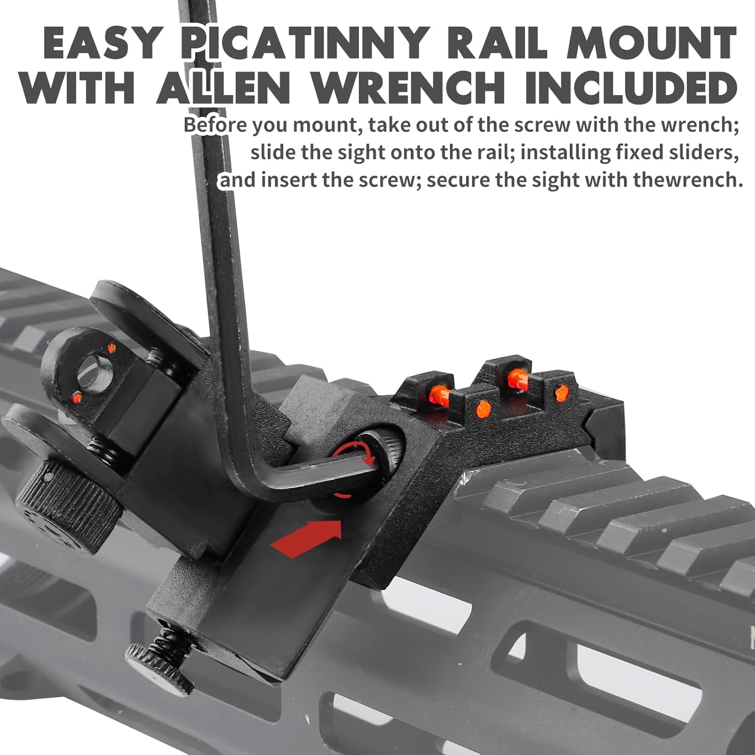 ZBULAR 45-Degree Offset Fiber Optic Sights - Enhanced Accuracy & Quick Target Acquisition