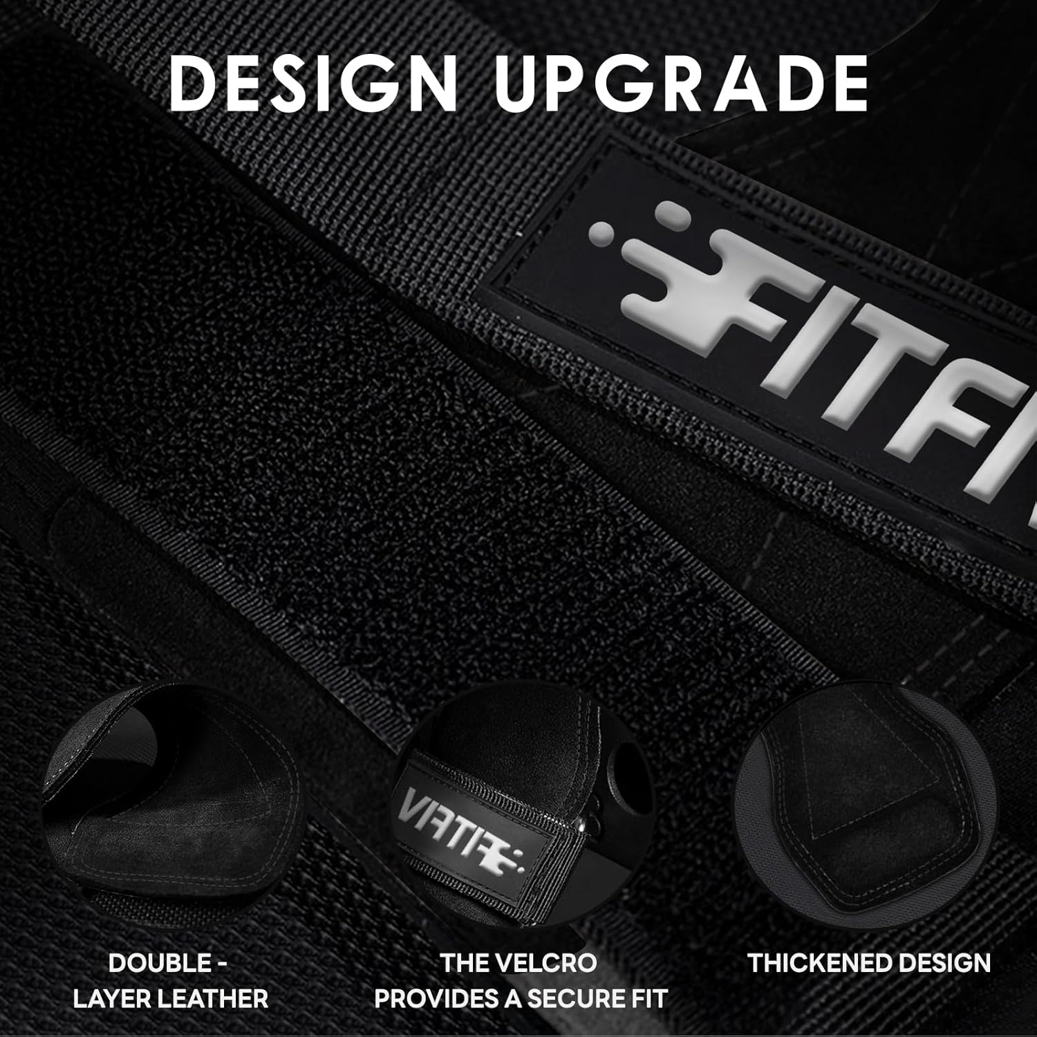 Skiennix Weight Lifting Wrist Straps - Double Leather Neoprene Padded Wraps for Men & Women (Pair)