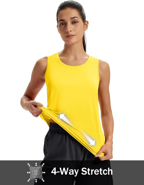 MAGCOMSEN Women's Athletic Tank Top - Sleeveless Racerback for Yoga & Gym Workouts | Comfortable Fit