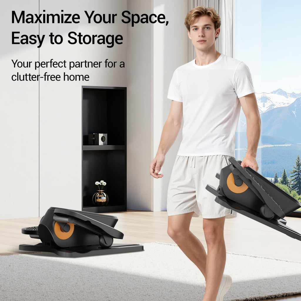 Under Desk Elliptical Machine - Mini Electric Pedal Exerciser with Remote | 12 Speed Levels & Dual Direction