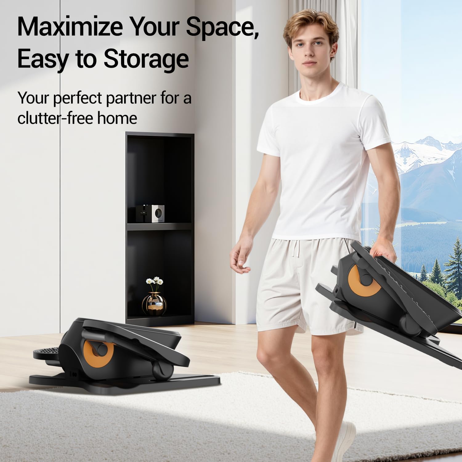 Under Desk Elliptical Machine - Mini Electric Pedal Exerciser with Remote | 12 Speed Levels & Dual Direction