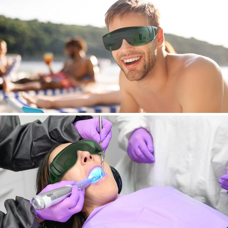 IPL 200nm-2000nm Laser Safety Glasses - Eye Protection for Laser Hair Removal & Cosmetology (Green)