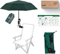 Universal Adjustable Clamp Beach Chair Umbrella by [Brand Name] - Lightweight Portable Sunshade for Stroller, Pool, Camp, Bleachers (Dark Green)