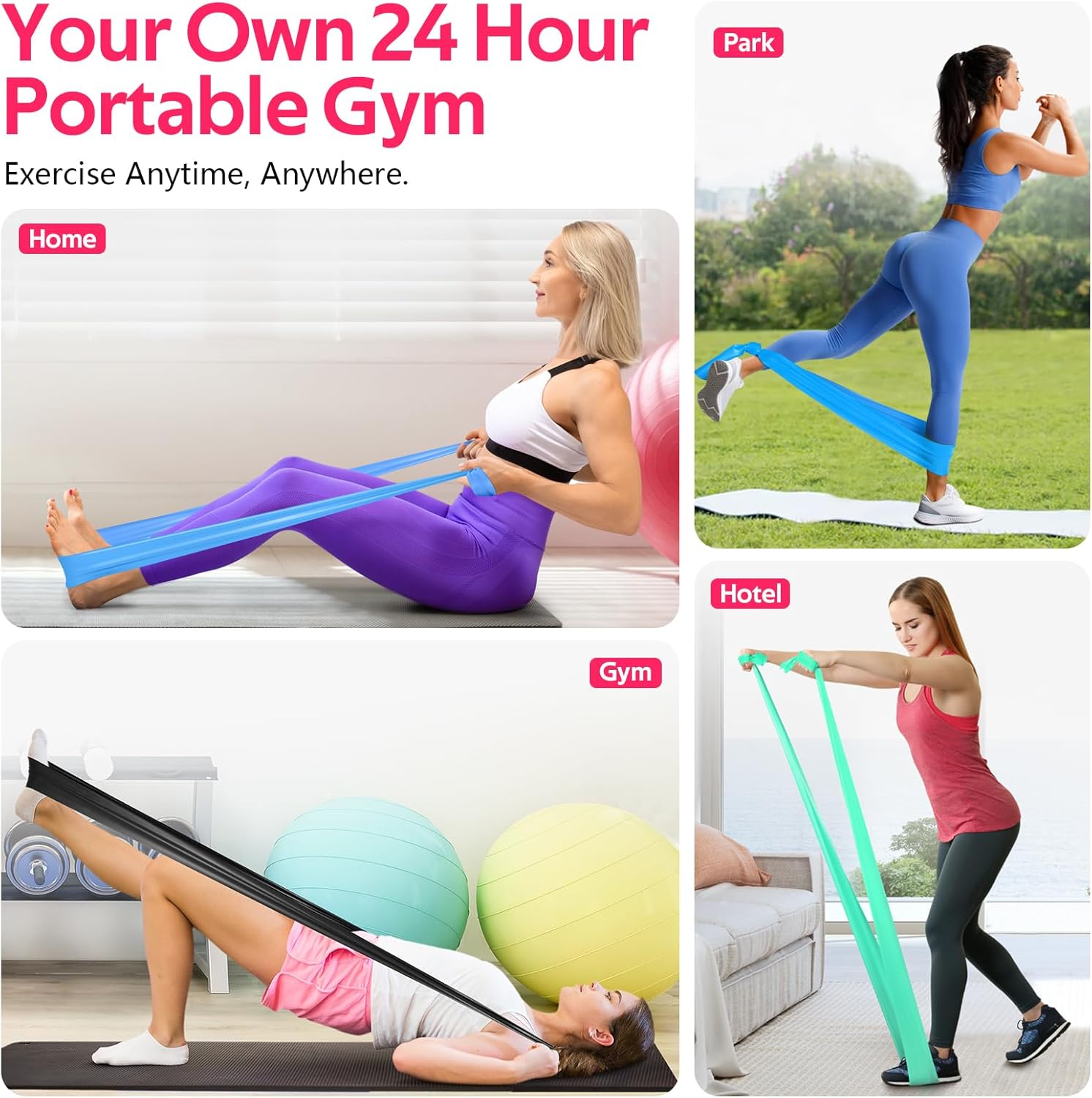 RENRAREN Resistance Bands - Versatile Exercise Bands for Strength Training, Yoga, and Rehab | Starter Set