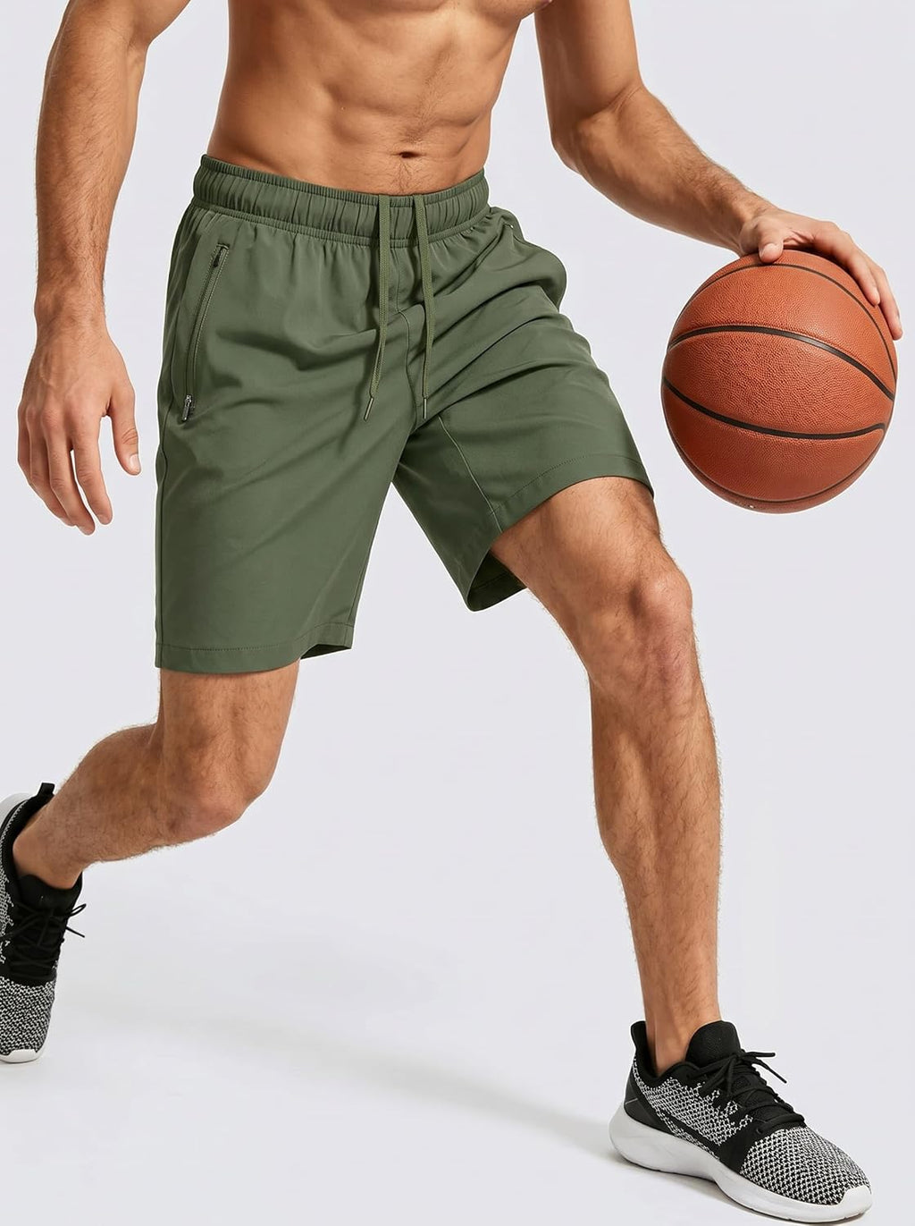 Sailwind Men's Athletic Running Shorts - Quick Dry Lightweight Workout Shorts with Zipper Pockets | 7" Length